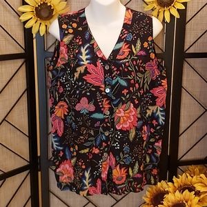 REAL CLOTHES SAKS 5TH AVENUE FLORAL BLOUSE MEDIUM